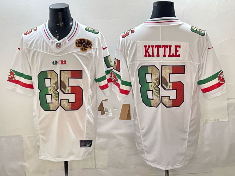 Men 2026 San Francisco 49ers #85 Kittle White three generations Nike Limited NFL Jersey style 005
